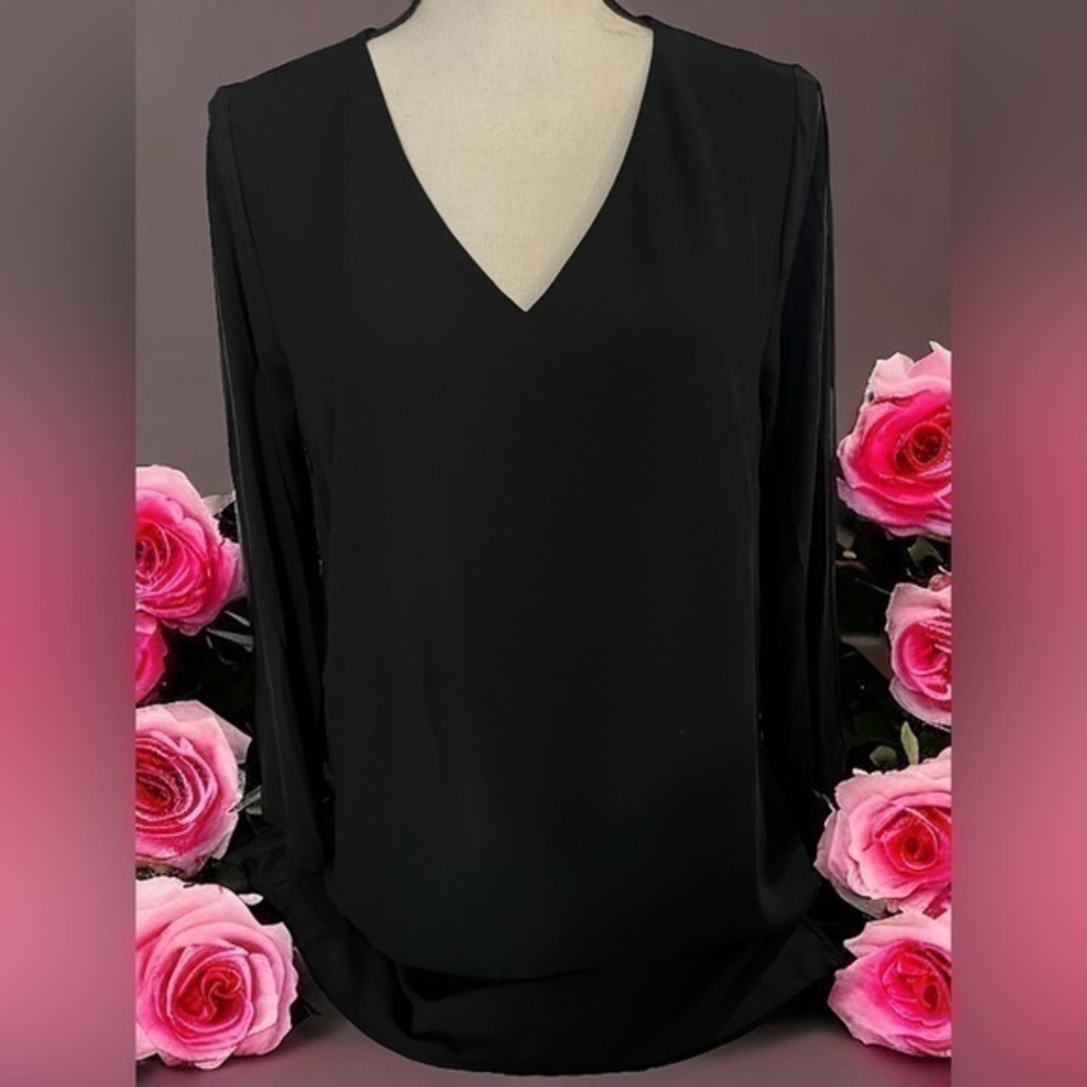 Michael Michael Kors Classic Solid Black Chiffon … - image 1